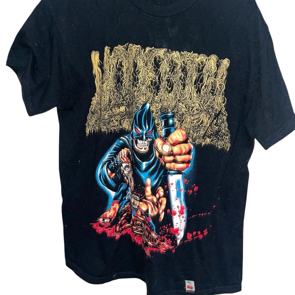 Undeath Death Metal Band T-Shirt with Blue and Gold Design